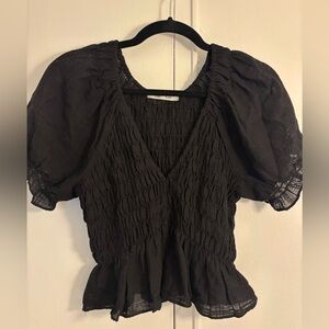 Black short sleeve women’s blouse